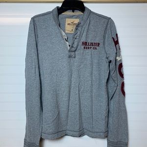 Long Sleeve Gray Hollister Shirt, Men’s Medium